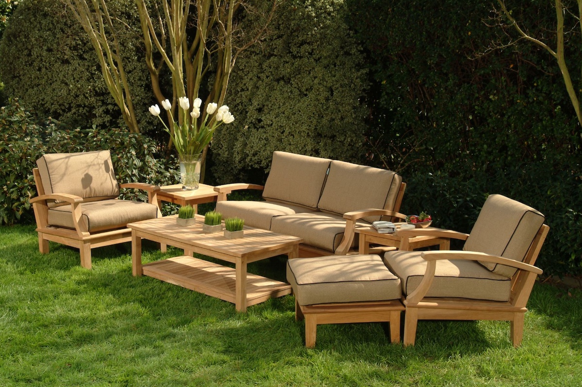 Outdoor furniture in neutral colors