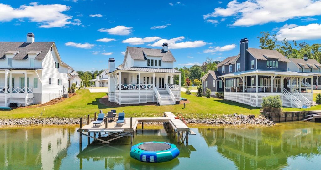 Lake side view of 145 Oak Drive