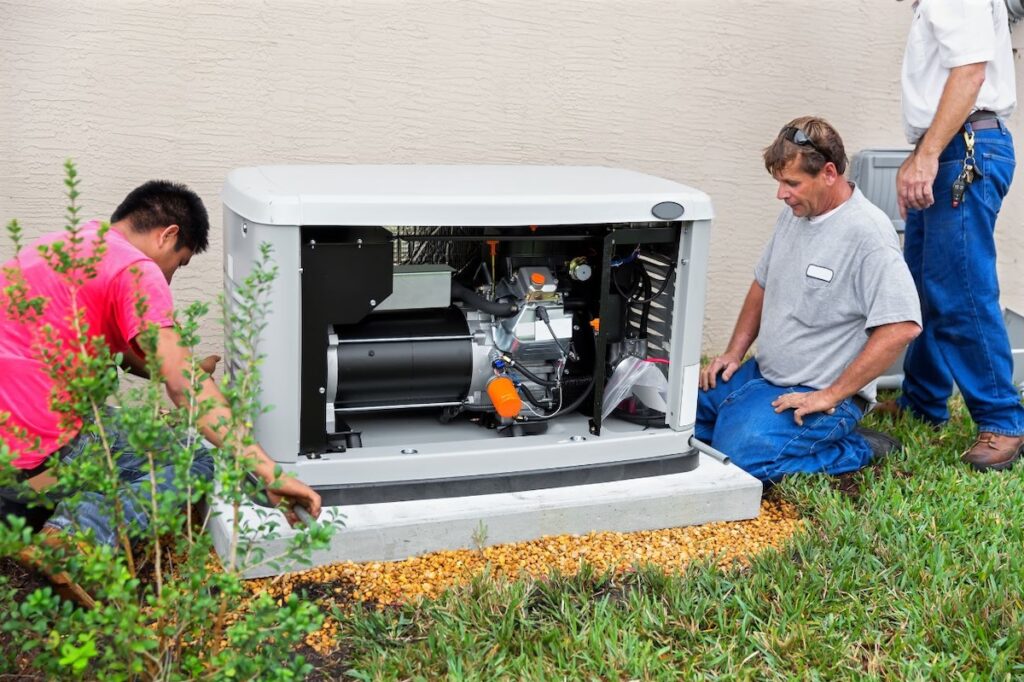 Whole home generator installation.