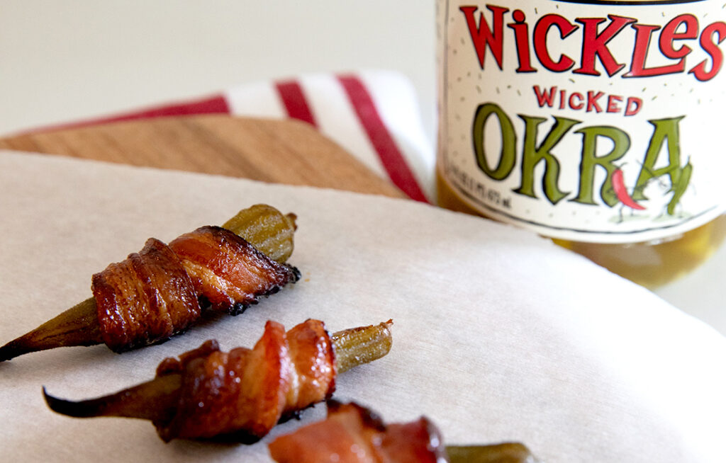 Bacon wrapped Wickles Okra