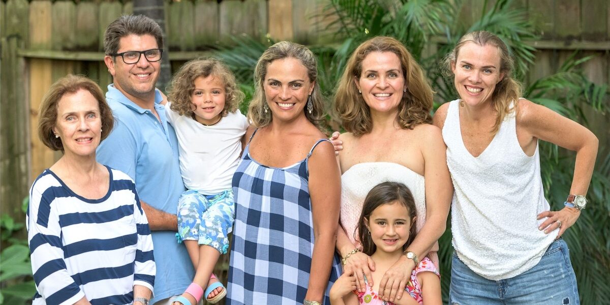 Extended family group together.