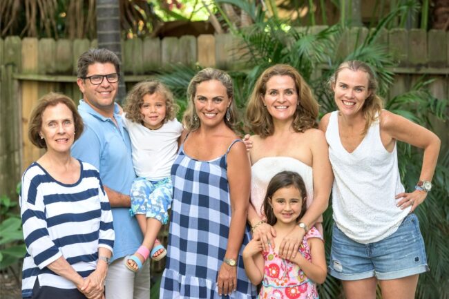 Extended family group together.