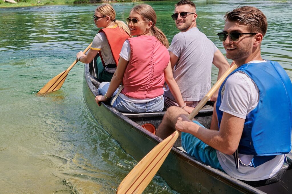 Group in a canoe