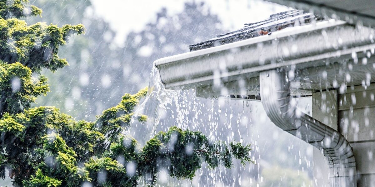 Heavy rain and gutters