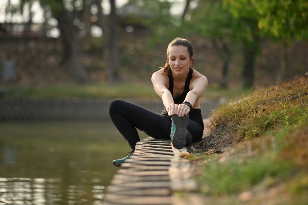 Woman stretching