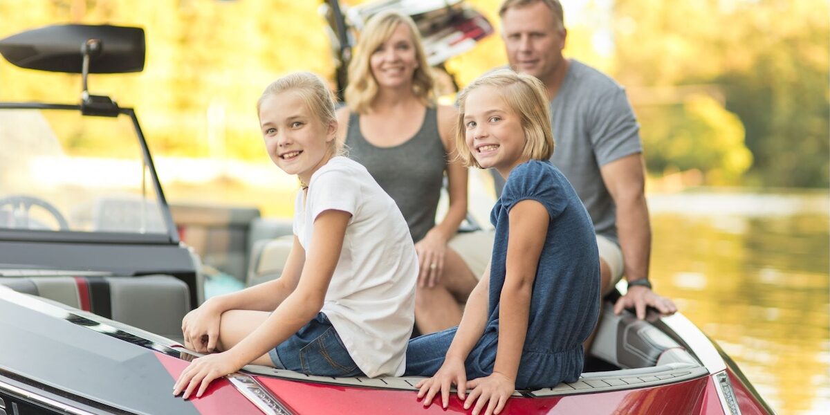 Family on their new boat