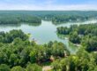 Aerial shot of homes on Lake Martin