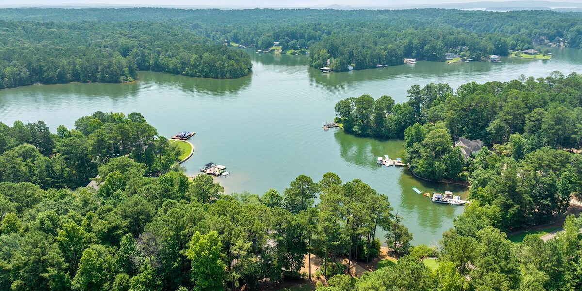 6-web-or-mls-1843 River Oaks-41 Aerial shot of homes on Lake Martin