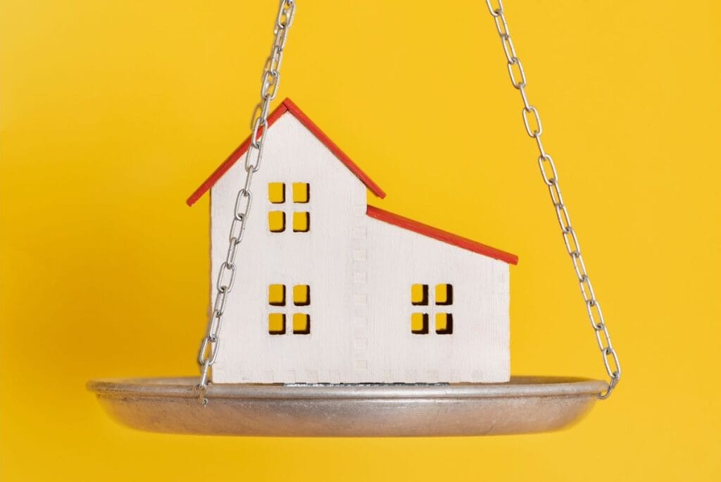 A home on scales to weigh it