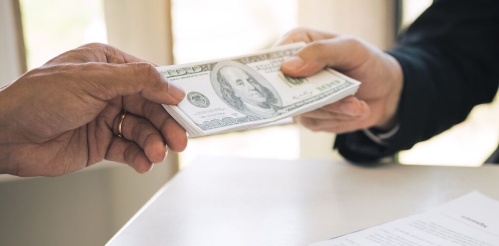 Money changing hands